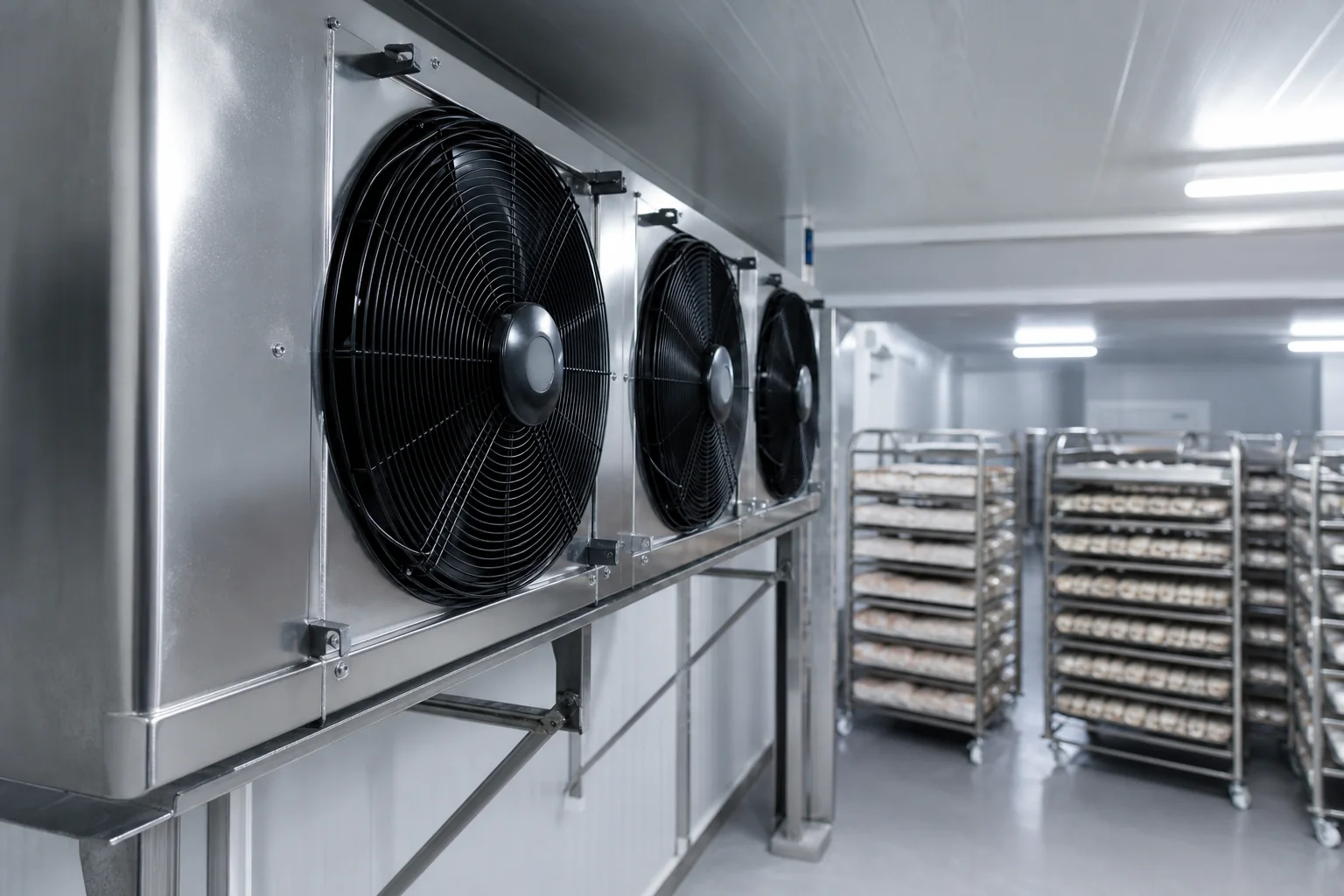 Evaporator dan kipas Air Blast Freezer industri