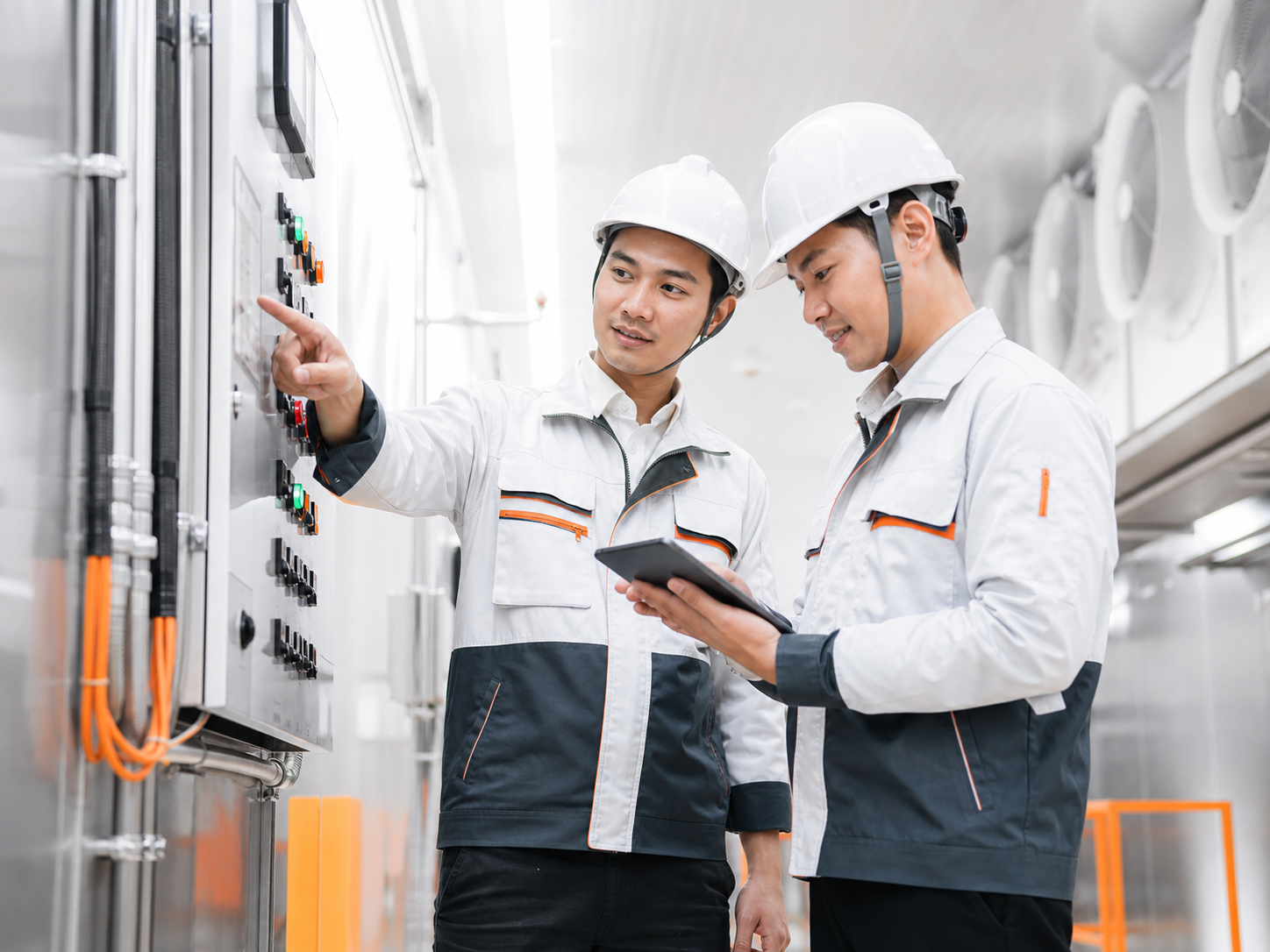 Tim engineer PT Gratia Techniques Mandiri Indonesia melakukan inspeksi sistem cold storage