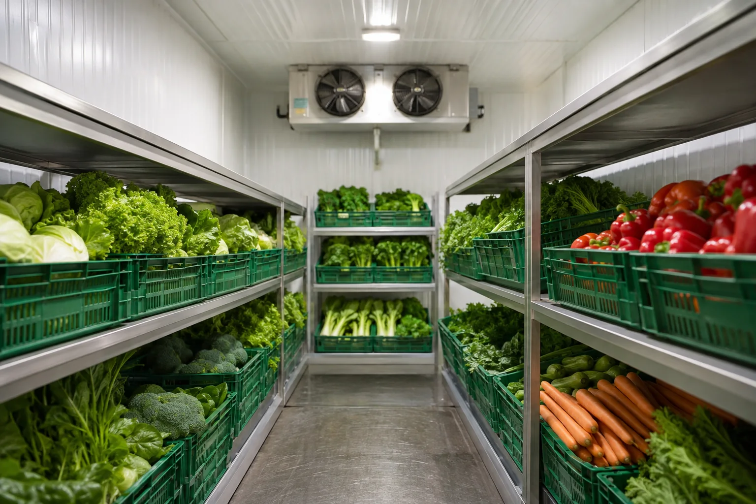 Cold room sayur dengan kontrol kelembapan